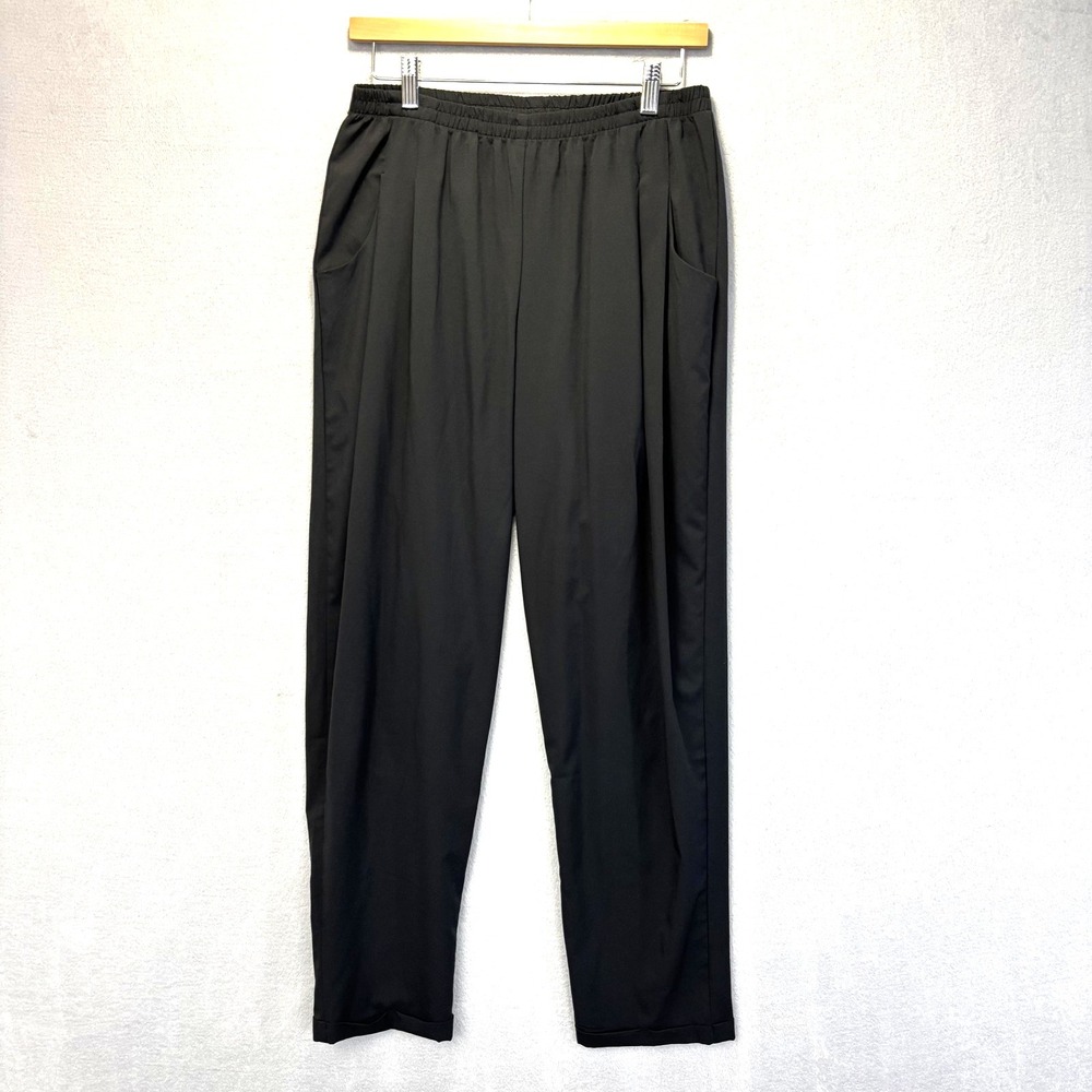 Bobeau Lightweight Crepe Dress Pants Womens M Pleated Pull‎ On Travel Minimalist